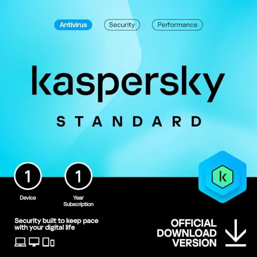 Kaspersky Standard Anti-Virus 2024 | 1 Device | 1 Year | Advanced Security | Online Banking Protection | Performance Optimization | PC/Mac/Mobile | Online Code