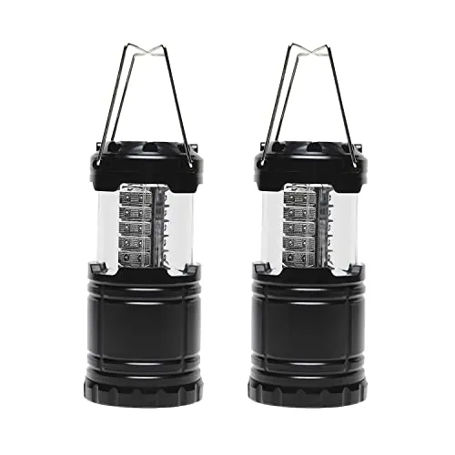 Lunabode LED Battery Powered Camping Lantern ( 2 Pack )- 30 LED Hanging Lamp Lights | Waterproof Collapsible Lantern Flashlight for Tent Lights, Power Outages, Hurricane Emergency, Hiking
